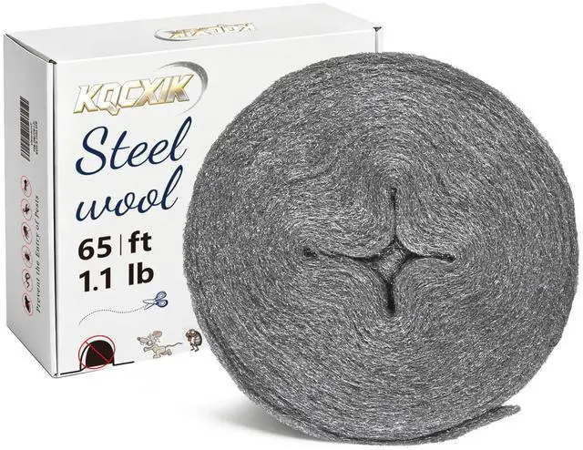 Main image of Steel Wool Mice Control, 65FT(1.1LB)#0 Steel Wool, Keep Mouse Away from Holes, Barrier and Gap Filler for Home, Wall, Garden, Kitchen, Pipeline in Garage, Medium