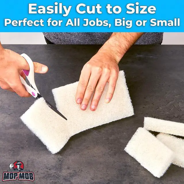 Alt view image 7 of 7 - Non-Scratch, Super Long-Lasting Scrubbing Pad 5 pk, 10x4.5in. Best Reusable Multipurpose Scouring Sponge for Home Surfaces. Perfect Pro Grade Multi-Surface Scrubber Pads for Light-Duty Indoor Cleaning