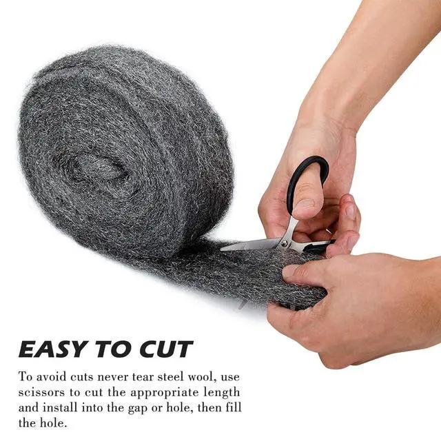 Alt view image 3 of 6 - 30Ft(10oz) Steel Wool Roll, Coarse Wire Fabric for Pest Control, Hardware Gap Blocker & Animal Proofing in Home & Garden (DIY Kit)