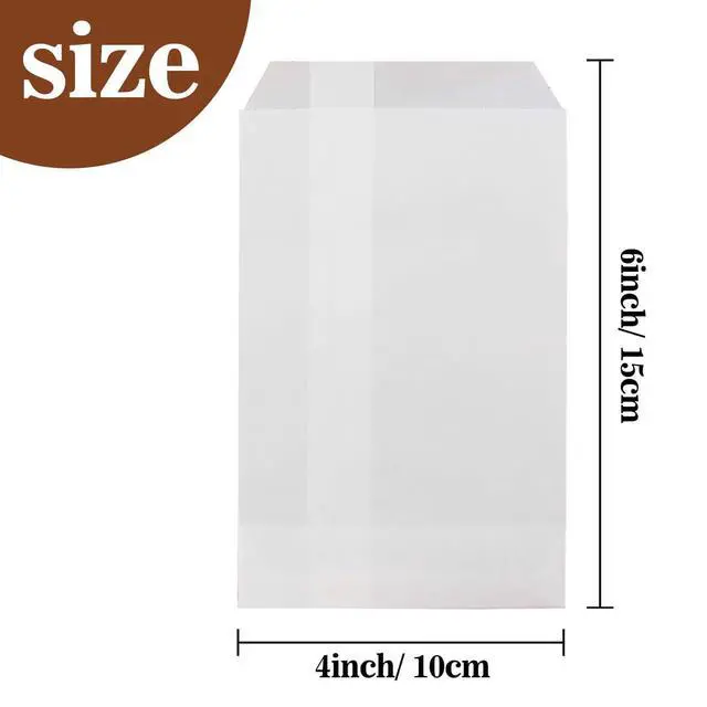 Alt view image 3 of 7 - 100 Glassine Wax Paper Bags - 4x6" Glassine Envelopes Wax Paper Sandwich Food French Fry Bags Individual Cookie Sleeves Cake Slices Soap Bars Packaging Treat Bags Desserts Baked Goods Wrappers