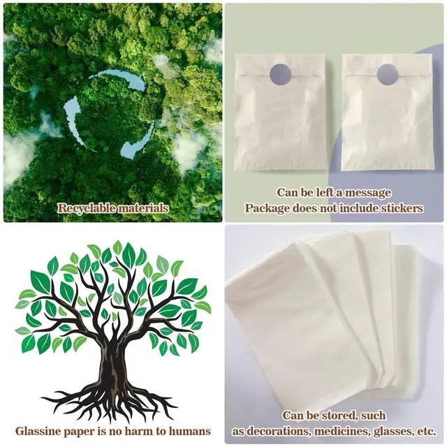 Alt view image 4 of 7 - 100 Glassine Wax Paper Bags - 4x6" Glassine Envelopes Wax Paper Sandwich Food French Fry Bags Individual Cookie Sleeves Cake Slices Soap Bars Packaging Treat Bags Desserts Baked Goods Wrappers