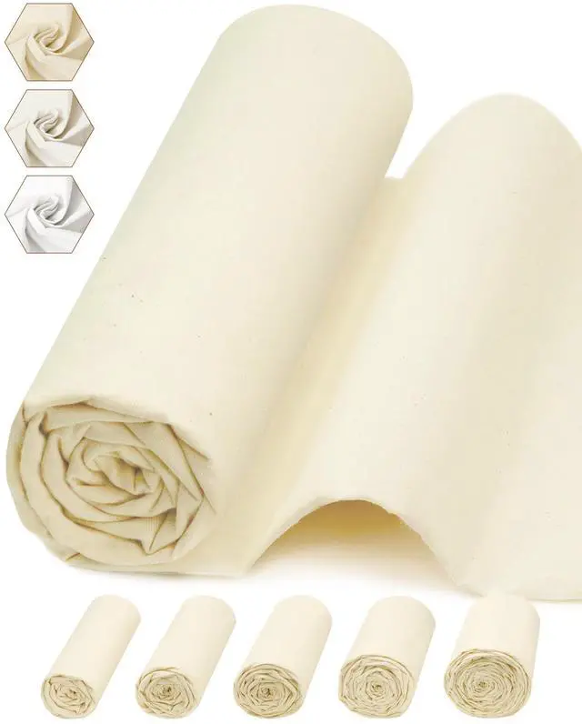 Main image of 100% Cotton Muslin Fabric by The Yard,63in x 1Yards Unbleached Natural Cotton MaterialMedium Weight Beige Calico Fabric for Sewing,Quilting,Embroidery,Crafts & Apparel Projects