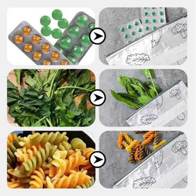 Alt view image 5 of 7 - Reusable Aluminum Foil Sealable Storage Bags, 2025 New Resealable Vacuum Zipper Pouches for Food, Stand Up Foil Sealable Bags with Label and Zip Lock for Vegetable Fruit Meat (30PCS, 3 Size)