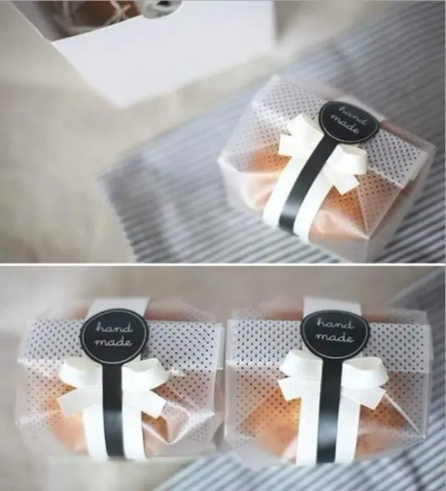 Alt view image 6 of 7 - (200Pcs)100pcs Translucent Plastic Bags/Bakery Bags with 100pcs Hand made Stickers for Cookie Cake Chocolate Candy Snack Wrapping Good for Bakery Party Supplies