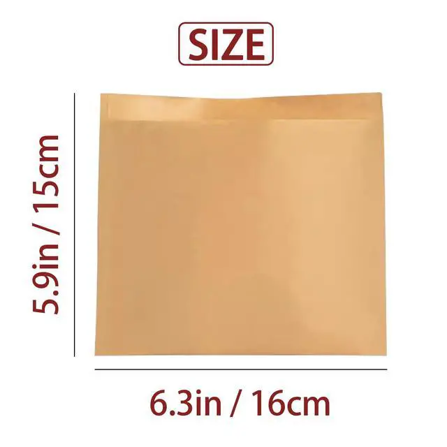 Alt view image 2 of 6 - Wax Paper Sandwich Bags, Grease Proof, 100 Pack, 6.3"x5.9"