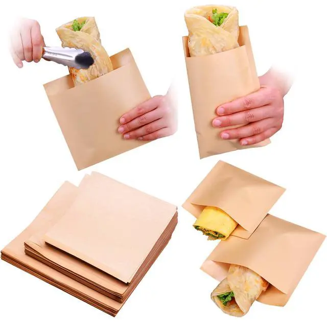 Alt view image 3 of 6 - Wax Paper Sandwich Bags, Grease Proof, 100 Pack, 6.3"x5.9"