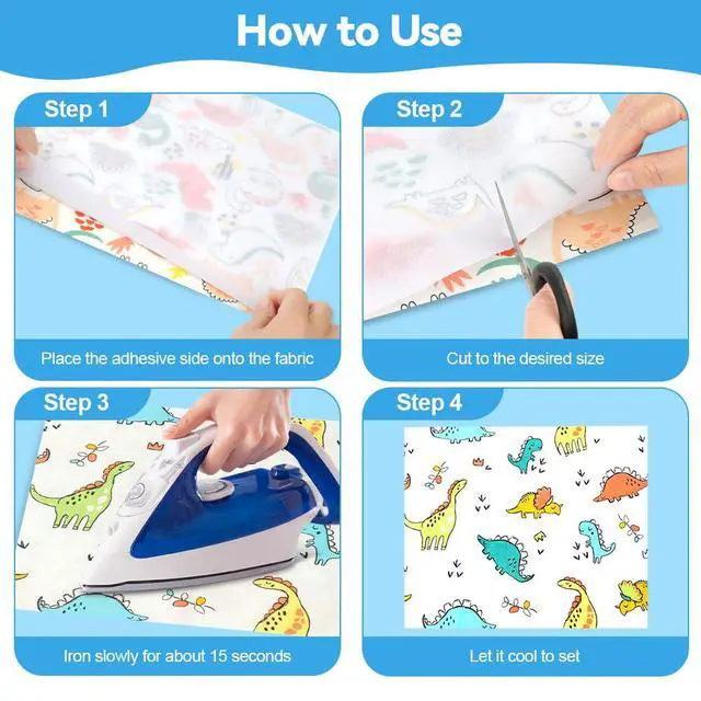 Alt view image 4 of 7 - Medium Weight 39.4" x 3yd Fusible Interfacing, Non Woven Single Sided Iron On Fusible Fleece Interfacing Fabric for Sewing, Quilting, Crafting and Dress Making, White