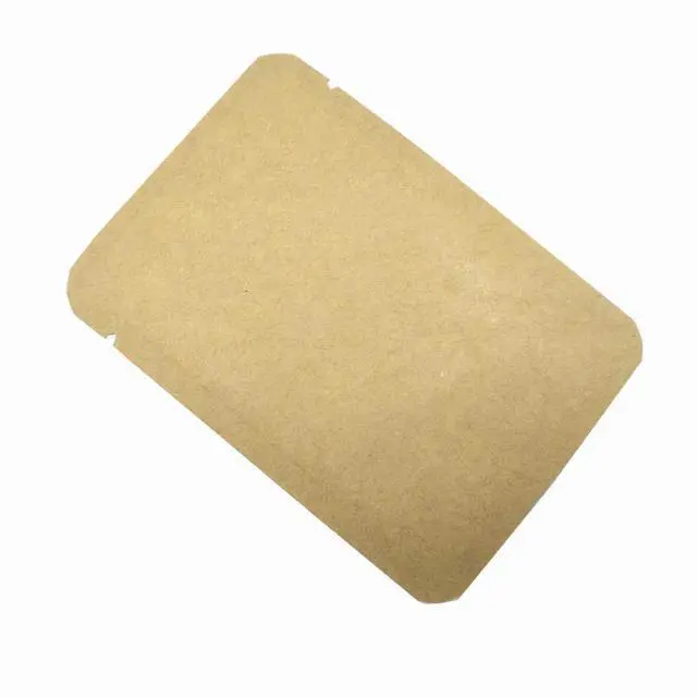 Alt view image 6 of 6 - 100 Pieces 2.3x3.5 inch (Usable Size 1.7x3.1 inch) Small Kraft Paper Open Top Vacuum Sealable Bags Mylar Foil Heat Seal Pouches for Sample Food Storage Packaging with Tear Notches