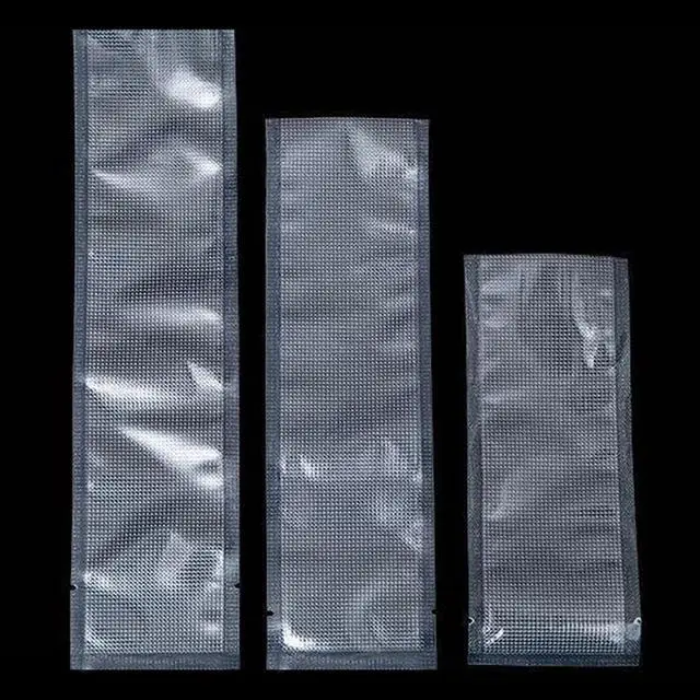 Alt view image 2 of 6 - 100 Pieces 1.57x5.91 inch (Usable Size 1.18x5.71 inch) Vacuum Sealer Bags for Food Storage Open Top Clear Plastic Flat Pouches Bulk Food Packaging Bags with Tear Notch