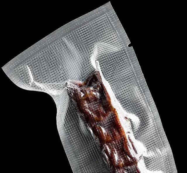 Alt view image 3 of 6 - 100 Pieces 1.57x5.91 inch (Usable Size 1.18x5.71 inch) Vacuum Sealer Bags for Food Storage Open Top Clear Plastic Flat Pouches Bulk Food Packaging Bags with Tear Notch