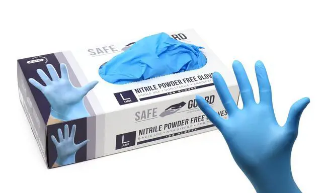 Alt view image 3 of 7 - Nitrile Disposable Gloves, Powder Free, Food Grade Gloves, (SYNCHKG082507), Box, Large (100 Count)