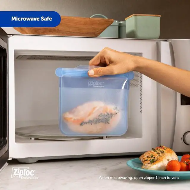 Alt view image 5 of 7 - Endurables Medium Pouch, 2 Cups, Reusable Silicone Bags and Food Storage Meal Prep Containers for Freezer, Oven, and Microwave, Dishwasher Safe