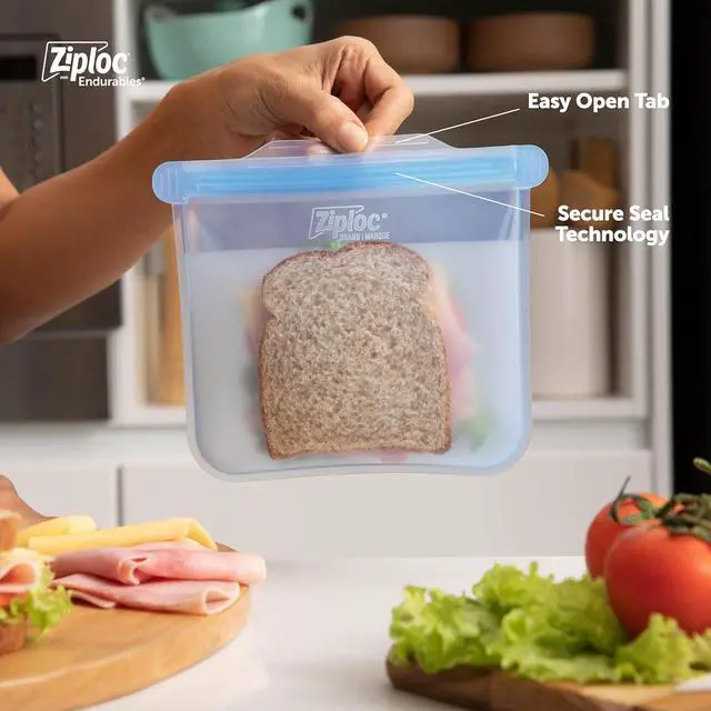 Alt view image 4 of 7 - Endurables Medium Pouch, 2 Cups, Reusable Silicone Bags and Food Storage Meal Prep Containers for Freezer, Oven, and Microwave, Dishwasher Safe