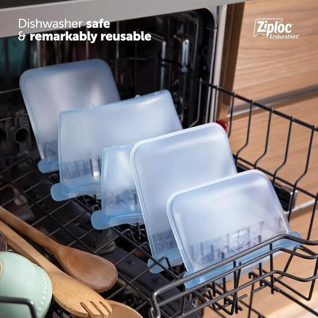 Alt view image 7 of 7 - Endurables Medium Pouch, 2 Cups, Reusable Silicone Bags and Food Storage Meal Prep Containers for Freezer, Oven, and Microwave, Dishwasher Safe