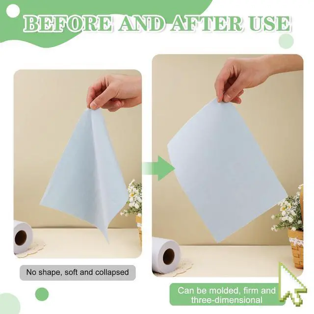 Alt view image 4 of 7 - Medium Weight 11.6" x 40 yd White Fusible Interfacing for Sewing: Iron On Non-Woven Fusible Interfacing One-Sided Interfacing Fabric for Sewing DIY Craft Quilting