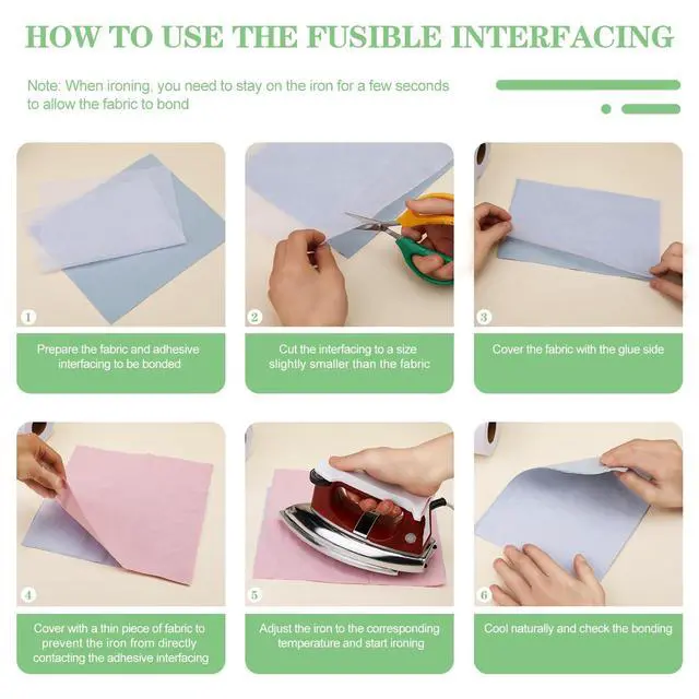 Alt view image 7 of 7 - Medium Weight 11.6" x 40 yd White Fusible Interfacing for Sewing: Iron On Non-Woven Fusible Interfacing One-Sided Interfacing Fabric for Sewing DIY Craft Quilting