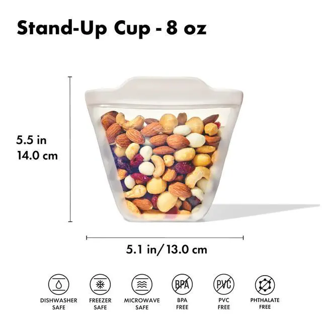 Alt view image 6 of 6 - Good Grips Silicone Reusable Bag - Stand-Up Cup (8 oz) - Oat