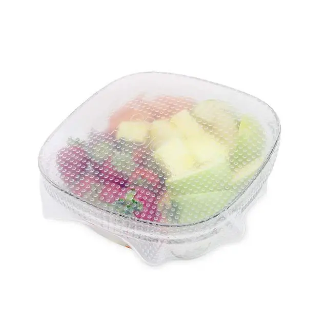 Alt view image 4 of 5 - Microwave-Safe Silicone Food Wrap, Flexible and Reusable Wraps for Food, BPA-Free and Long-Lasting Food Wrap, Bowl Cover, Available in Different Sizes, Pack of 3