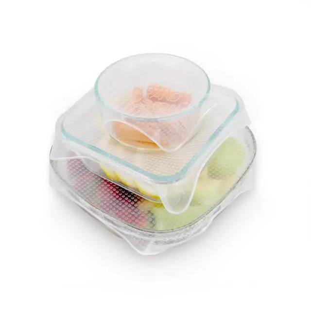 Alt view image 5 of 5 - Microwave-Safe Silicone Food Wrap, Flexible and Reusable Wraps for Food, BPA-Free and Long-Lasting Food Wrap, Bowl Cover, Available in Different Sizes, Pack of 3