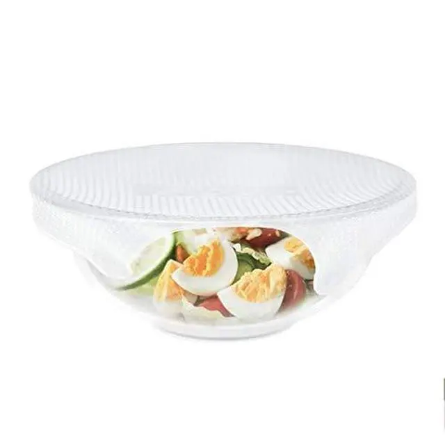 Alt view image 3 of 5 - Microwave-Safe Silicone Food Wrap, Flexible and Reusable Wraps for Food, BPA-Free and Long-Lasting Food Wrap, Bowl Cover, Available in Different Sizes, Pack of 3