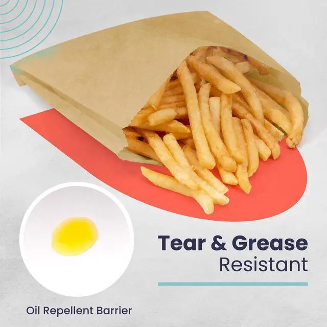 Alt view image 3 of 7 - 200 Pack Paper Sandwich Bags 7 x 6, Greaseproof Snack Bags, Unbleached Pastry Bag, Recyclable Small Brown Paper Bags, Cookie Sleeves, Food Packing for Bakery, Donuts, Bagels
