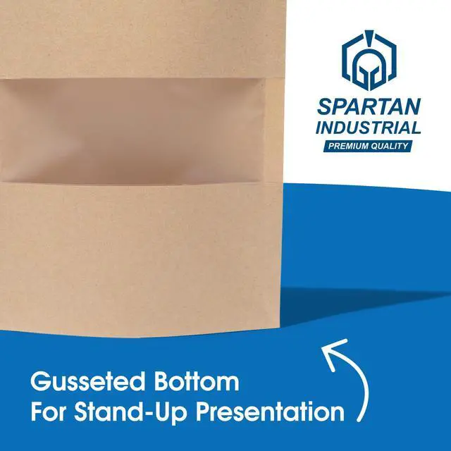 Alt view image 6 of 7 - 5" X 8" Kraft Zip Top Food Storage Bags - Pack of 100 Smell-Proof Resealable Pouches for Packaging Coffee, Tea, Spices, Snacks, and More