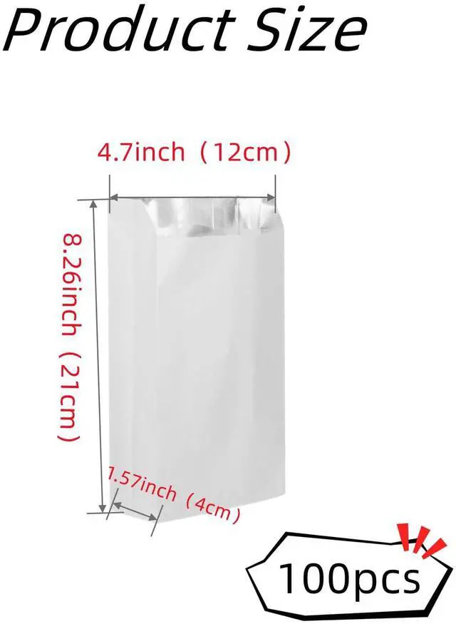 Alt view image 2 of 3 - 100 Pack Foil Sandwich Wrap, 8.26"x4.7" Insulated Hot Dog Bag, Grease Resistance Paper Foil Hamburgers Bags for Breakfast Lunch, Fast Food, Food Truck, Serving, BBQ (white)