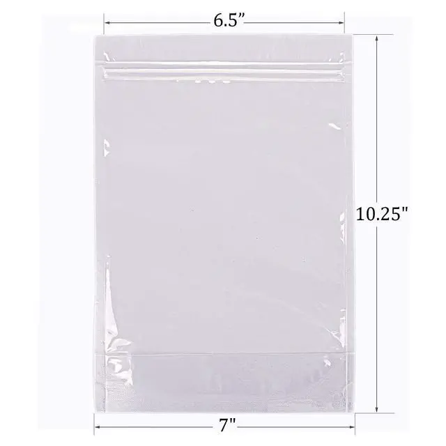 Alt view image 6 of 7 - 100 Ct 7 x 10.25 Inch Clear Stand Up Food Pouch Bags with Resealable Lock Seal Zipper, Heat Sealable Packaging Bags for Food Storage
