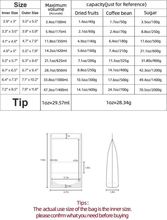 Alt view image 2 of 7 - 100 Pcs Reaselable Bags, Out Size 4.7" x 7.9"(Inner Size 4.1" x 4.9") Stand Up Pouches Brown Paper Bags with Window, Zipper Food Storage Bags for Packaging Products, Reusable, Sealable
