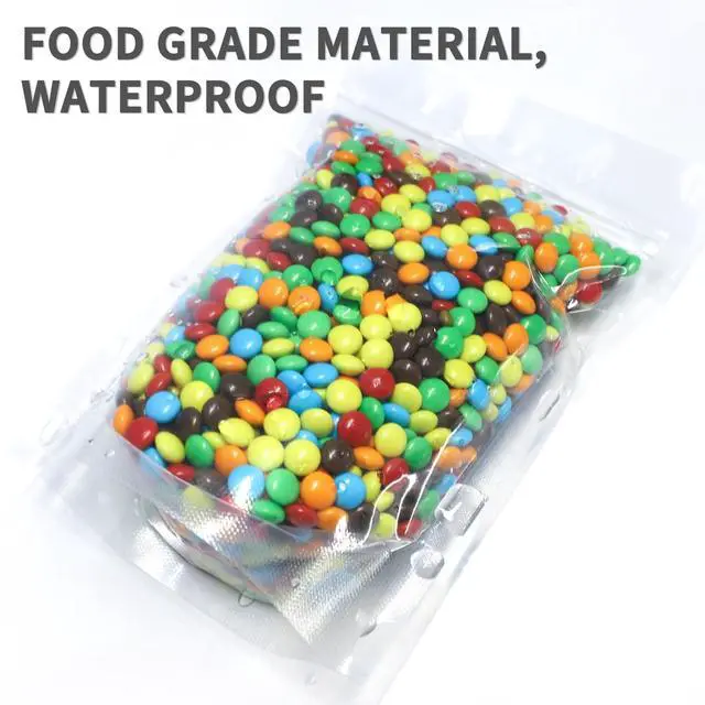 Alt view image 3 of 7 - 100 PCS Resealable Bags, 5.9x8.6 Inch Clear Stand Up Pouch Bags, Zipper Lock Food Storage Bags for Packaging Treat, Candy, Snack, Spices, Herbs and Pet Food