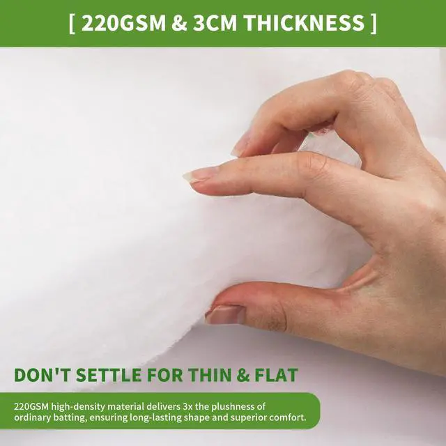 Alt view image 3 of 7 - Upholstery Batting - 1/2 inch Thick Polyester Batting for Cushions, High Loft Cushion Wrap & Furniture Padding - 36" x 3 Yds - Super Soft Polyfill Batting for DIY, Sofa & Chair Repair