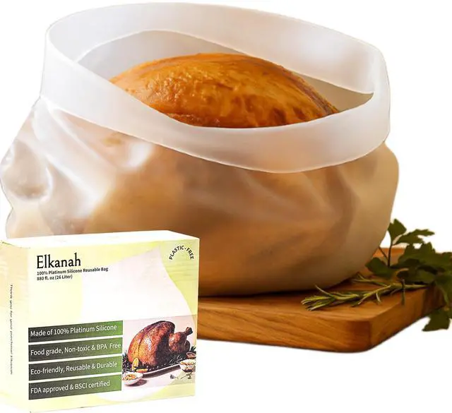 Main image of Reusable Silicone Turkey Bags for Roasting|Oven Bags|Brining|Cooking|Sous Vide|Seafood Boil|Bread Proofing|Baking Bags Extra Large Size Upto 30lbs
