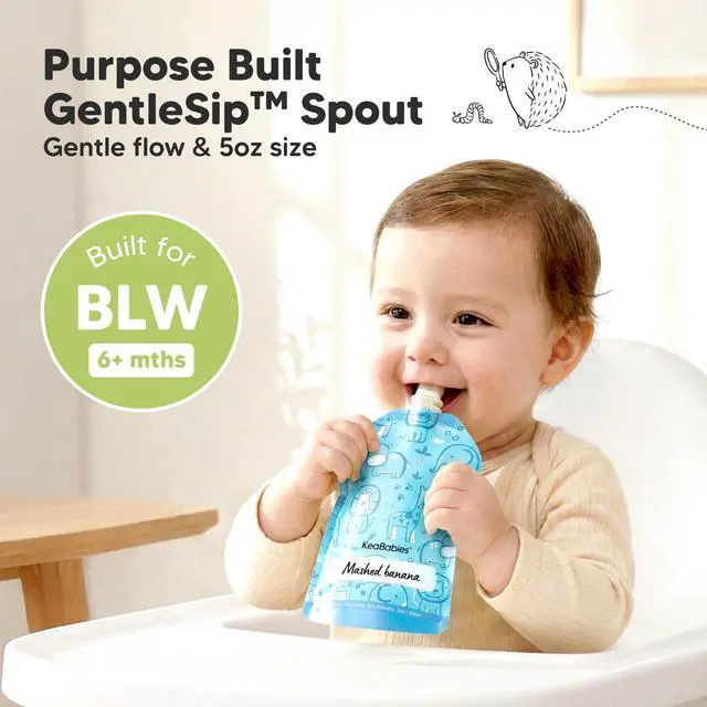 Alt view image 5 of 7 - 12-Pack Reusable Baby Food Pouches Refillable 5oz Reusable Pouches for Toddlers, Kids Squeezable Yogurt, Apple Sauce, Fruit Smoothie, Baby Puree Container, Homemade Baby Food Essentials (Little Zoo)