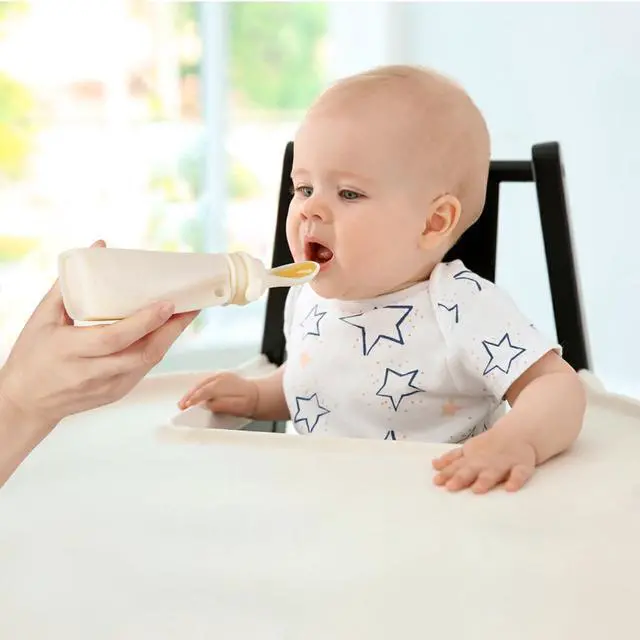 Alt view image 2 of 7 - 3 Pack Silicone Baby Food Pouches, Reusable Squeeze Pouches for Toddler with 3 Silicone Puree Feeder Spoon, BPA-Free Silicone Refillable Infant Food Storage, 5 oz (Light Tan&Walnut&Grey)