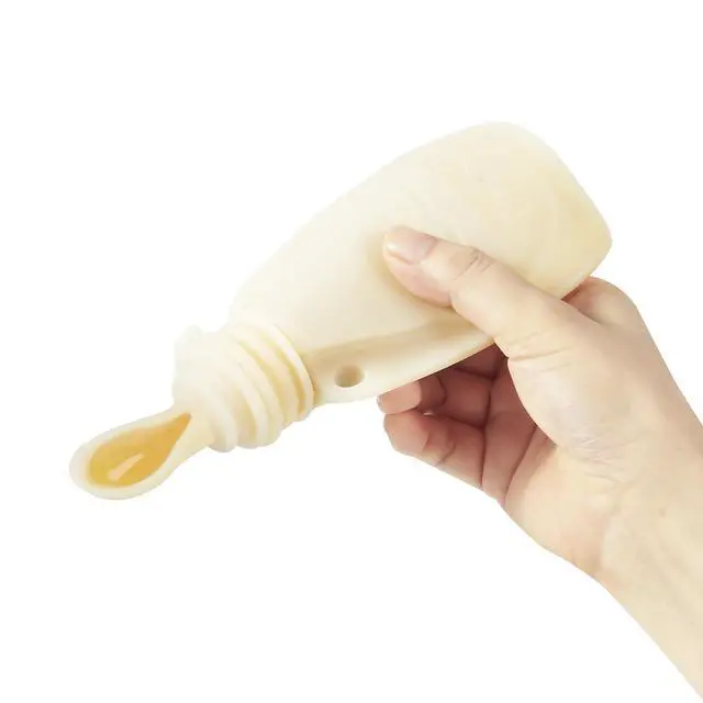 Alt view image 7 of 7 - 3 Pack Silicone Baby Food Pouches, Reusable Squeeze Pouches for Toddler with 3 Silicone Puree Feeder Spoon, BPA-Free Silicone Refillable Infant Food Storage, 5 oz (Light Tan&Walnut&Grey)