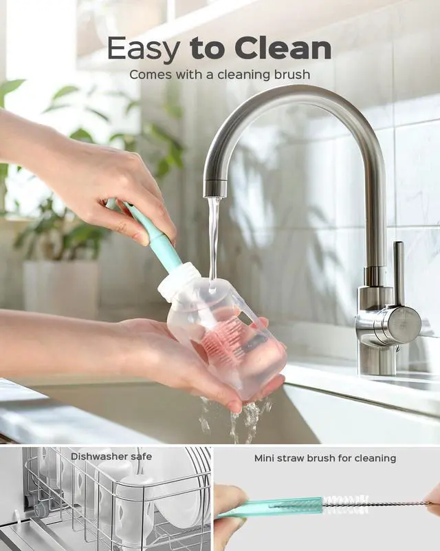 Alt view image 3 of 7 - Silicone Reusable Baby Food Pouches with Straws, 2 Pack Leakproof Refillable Squeeze Pouches, Dishwasher, Freezer, Microwave Safe, 5OZ Baby Food Storage for Homemade Puree, Yogurt