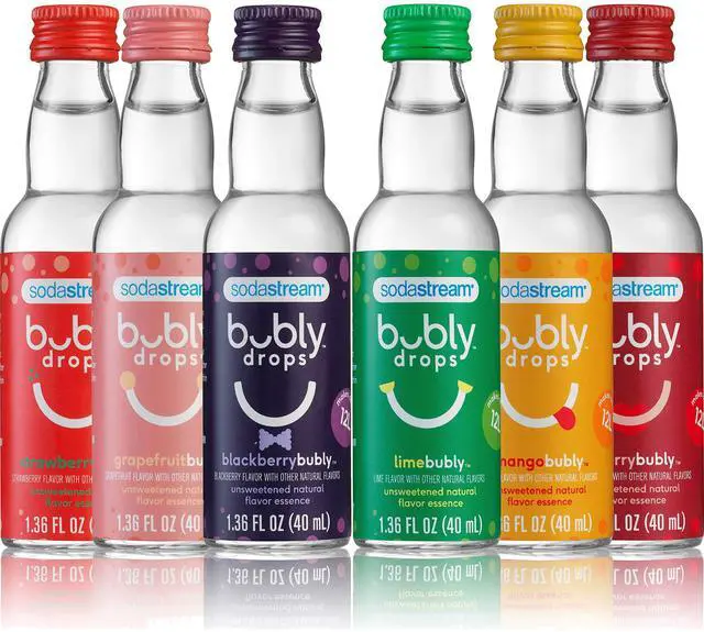 Main image of Bubly Fruit Drops for Sparkling Water | Natural Fruit Flavor | Zero Calories, No Sweeteners | Create Your Own Bubly with | Variety Pack, Bubly Original, Pack of 6 | 8 Fl Oz