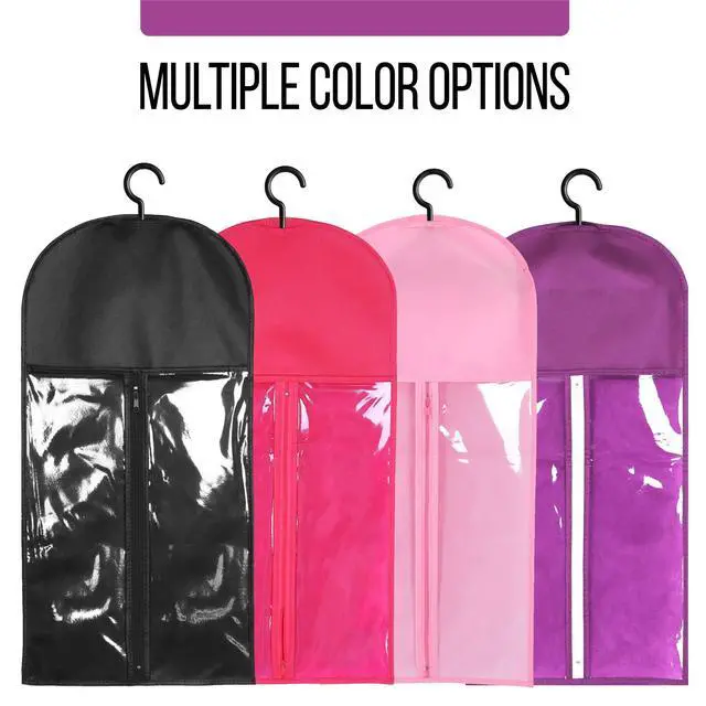 Alt view image 6 of 7 - 3PCS Wig Bags Storage with Hanger Wig Holder Wig Hanger for Multiple Wigs Portable Hair Extension Holder Dust-proof Hair Extension Storage Wigs Stand Hair Extensions, wigs & accessories (Purple)