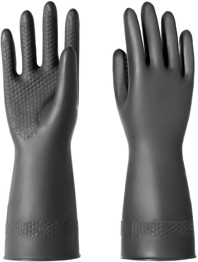 Main image of Chemical Resistant Latex Gloves,Cleaning Protective Safety Work Heavy Duty Rubber Gloves,12.6", 1 Pair Size Large
