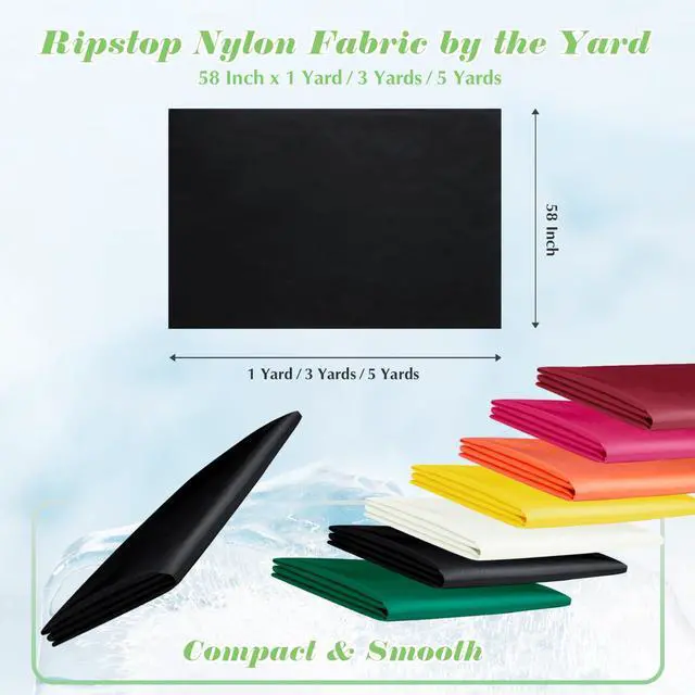 Alt view image 4 of 7 - Ripstop Nylon Fabric, 1 Yard x 58 Inch Wide, Black