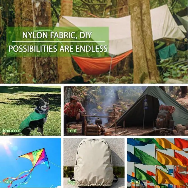 Alt view image 7 of 7 - E Fabric, Black Waterproof Ripstop Nylon Fabric 40D, 60x39 Inches, Lightweight, PU Coating, Airtight Fabric for Kite, Tent, Flag, Bag, Tarp Cover, DIY Project