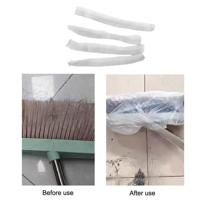 Alt view image 4 of 7 - 40 Pack Disposable Broom Covers Pet Hair Removal Broom Cloth Cover Caps Sweeping Fur Remover Tool for Broom and Dustpan Set Handy Brooms Baseboards Molding Dust Cobwebs up High Heater