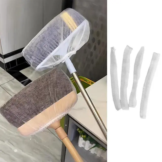 Alt view image 5 of 7 - 40 Pack Disposable Broom Covers Pet Hair Removal Broom Cloth Cover Caps Sweeping Fur Remover Tool for Broom and Dustpan Set Handy Brooms Baseboards Molding Dust Cobwebs up High Heater
