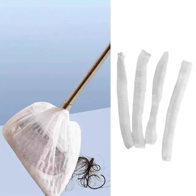 Alt view image 6 of 7 - 40 Pack Disposable Broom Covers Pet Hair Removal Broom Cloth Cover Caps Sweeping Fur Remover Tool for Broom and Dustpan Set Handy Brooms Baseboards Molding Dust Cobwebs up High Heater