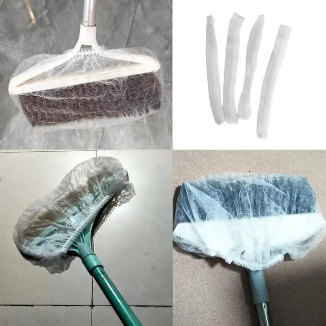 Alt view image 7 of 7 - 40 Pack Disposable Broom Covers Pet Hair Removal Broom Cloth Cover Caps Sweeping Fur Remover Tool for Broom and Dustpan Set Handy Brooms Baseboards Molding Dust Cobwebs up High Heater