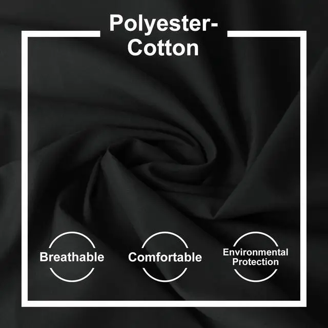 Alt view image 3 of 7 - Cotton Polyester Broadcloth Fabric 57" Wide by The Yard Soft, Lightweight & Breathable Material for Sewing, Lining, Curtains, Bedding & DIY Projects (Black, 1 Yard)