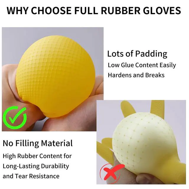 Alt view image 3 of 6 - Rubber Cleaning Dishwashing Gloves for Kitchen Dish - Thicken Reusable Gloves for Washing Dishes, 2 Pairs Yellow Beige Medium