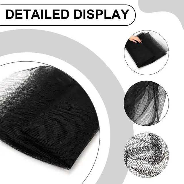 Alt view image 3 of 7 - 59" x 72"(2 Yards) Black Mesh Fabric