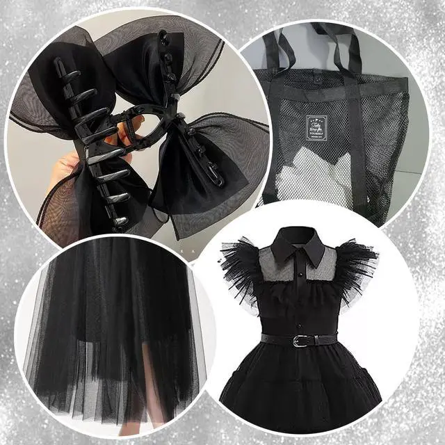 Alt view image 7 of 7 - 59" x 72"(2 Yards) Black Mesh Fabric