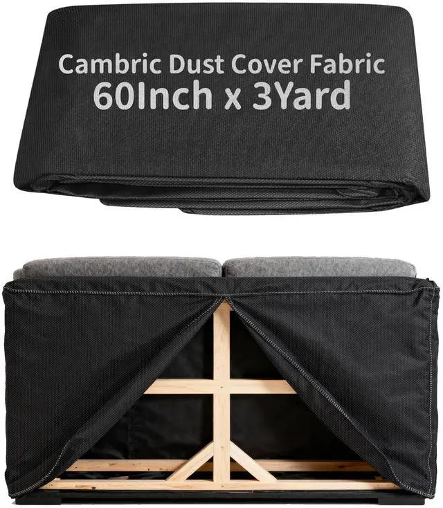 Main image of Upholstery Cambric Dust Cover Fabric, 60 Inch x 3 Yard, Replacement Material for Bottom of the Sofas, Chairs, Conceals Frame and Staples Inside Furniture